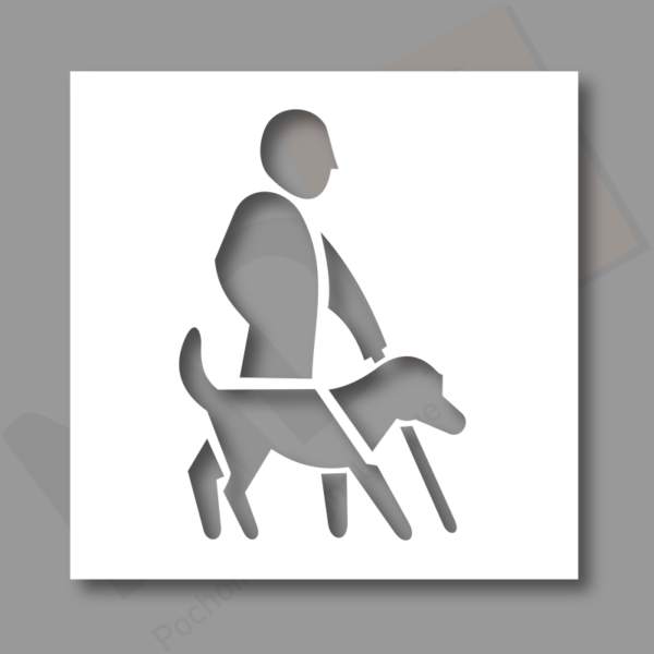 pochoir Handicap visuel + chien MDH