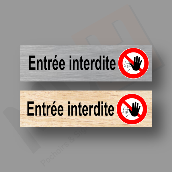 Entrée Interdite Plaque Porte MDH