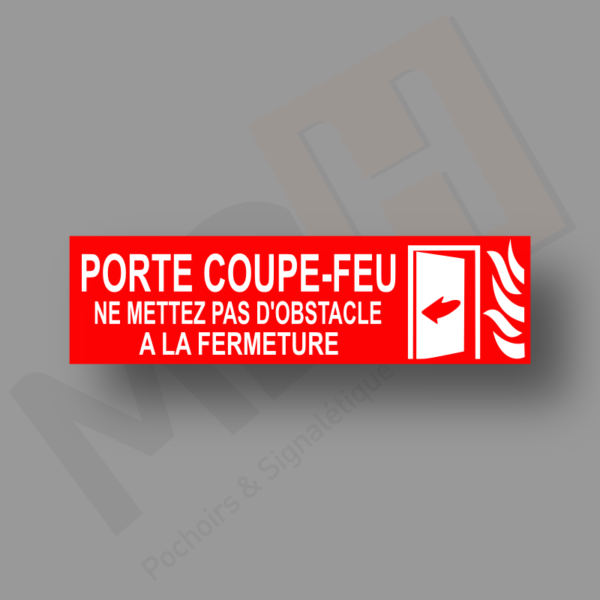 Plaque PCF Porte Coupe Feu Texte 2 lignes Plaque Porte MDH