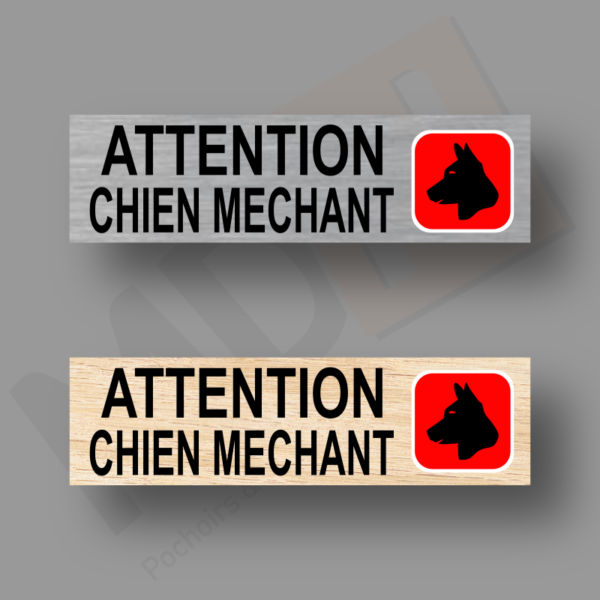 Attention Chien méchant Plaque Porte MDH