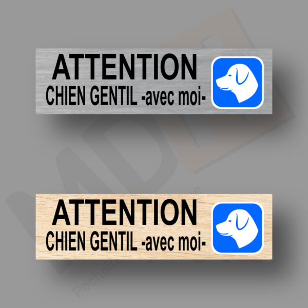 chien gentil avec moi Plaque Porte MDH