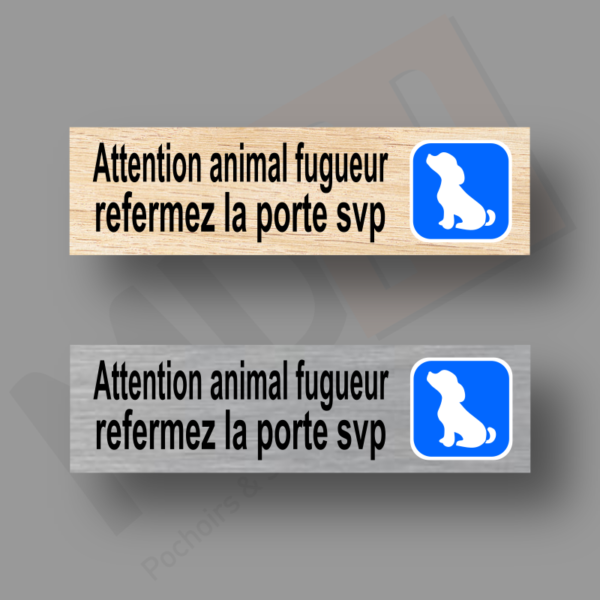 attention animal fugueur Plaque Porte MDH