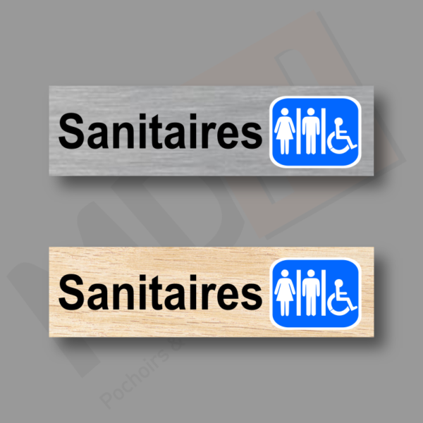 Sanitaire H-F-Handicap Plaque Porte MDH