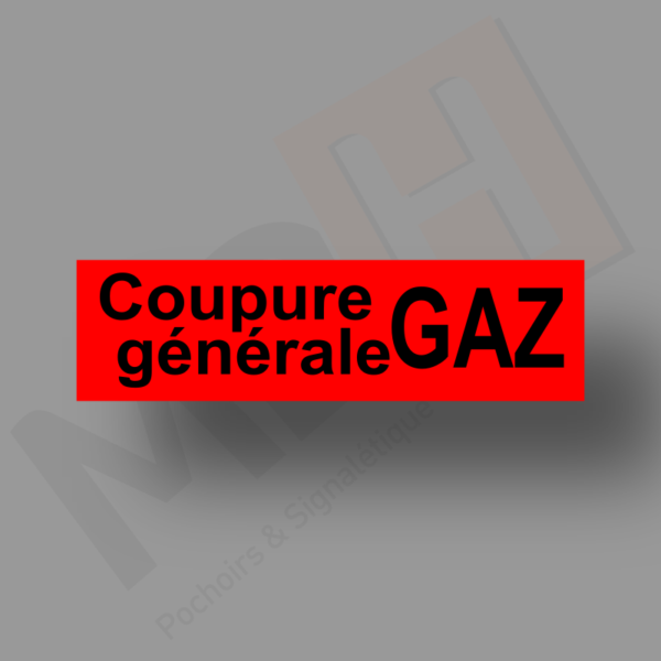 Coupure Général Gaz Fond Rouge Plaque Porte MDH