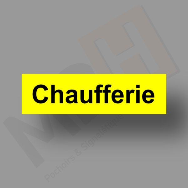 Chaufferie Fond Jaune Plaque Porte MDH