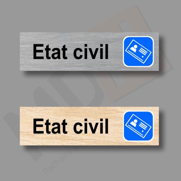 Etat civil Plaque Porte MDH