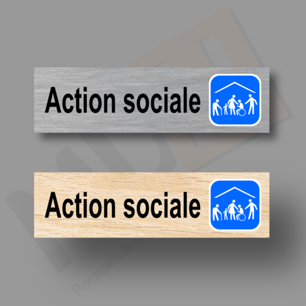 Action Sociale Plaque Porte MDH