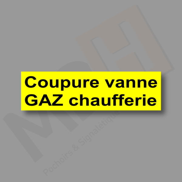 Coupure Vanne Gaz Chaufferie Plaque Porte MDH