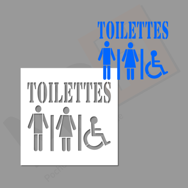 Pochoir toilettes h-f-handicap